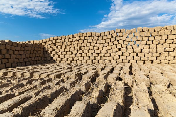 bricks of mud and straw